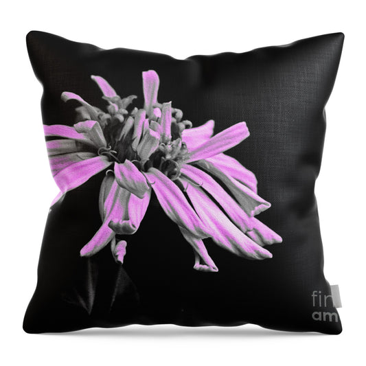 Pink Midnight Flower - Throw Pillow
