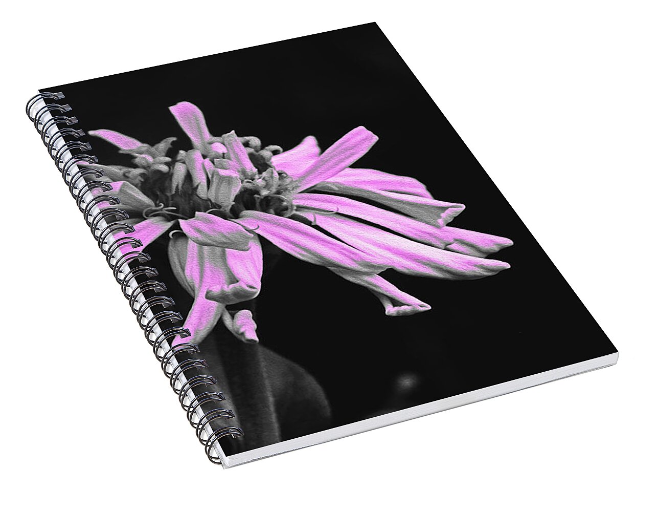 Pink Midnight Flower - Spiral Notebook
