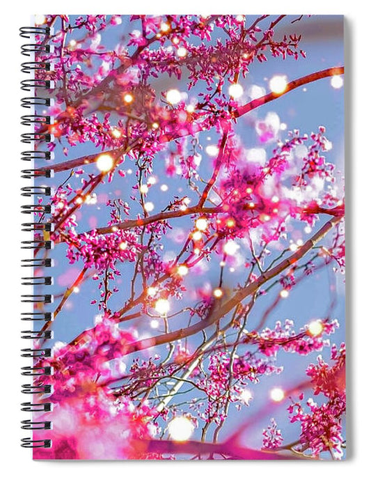 Pink Sparkling Blooms - Spiral Notebook