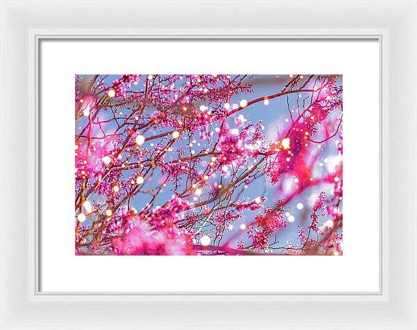 Pink Sparkling Blooms - Framed Print
