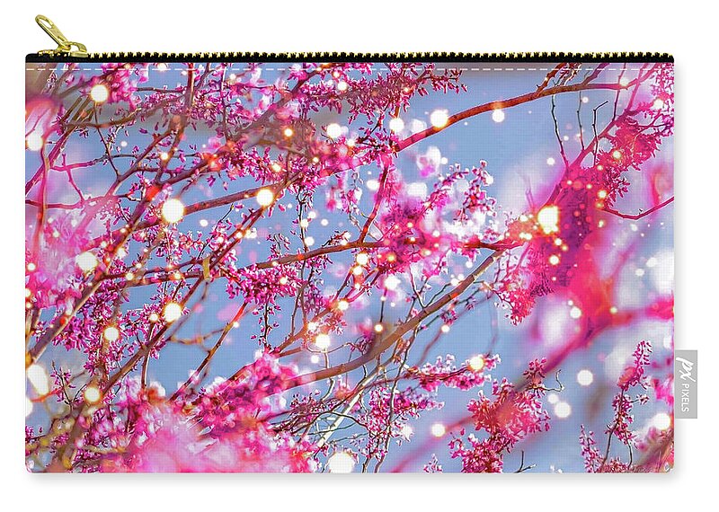 Pink Sparkling Blooms - Zip Pouch