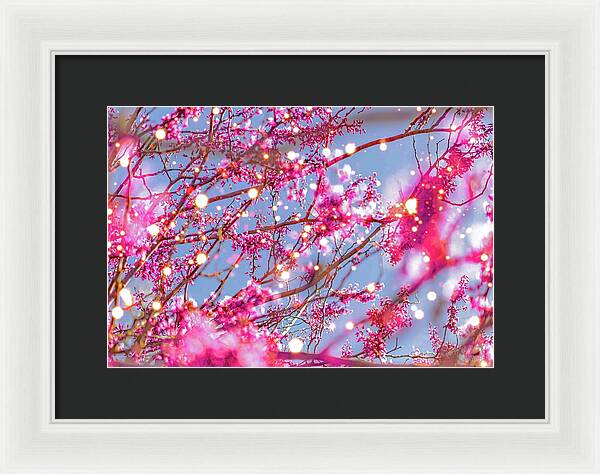 Pink Sparkling Blooms - Framed Print