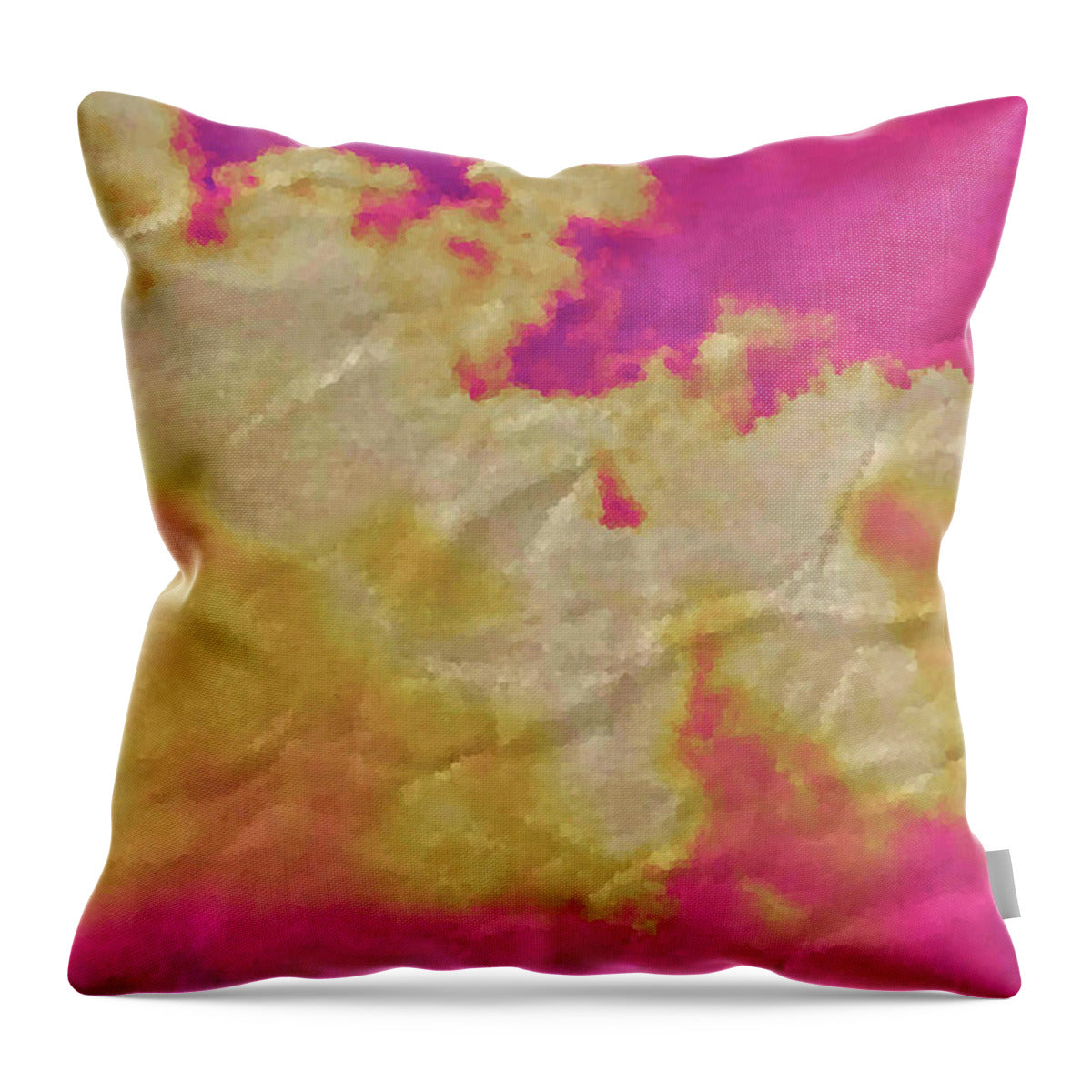 Pink Wrinkled Clouds  - Throw Pillow