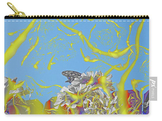 Plastered Yellow and Butterfly Landscape - Zip Pouch