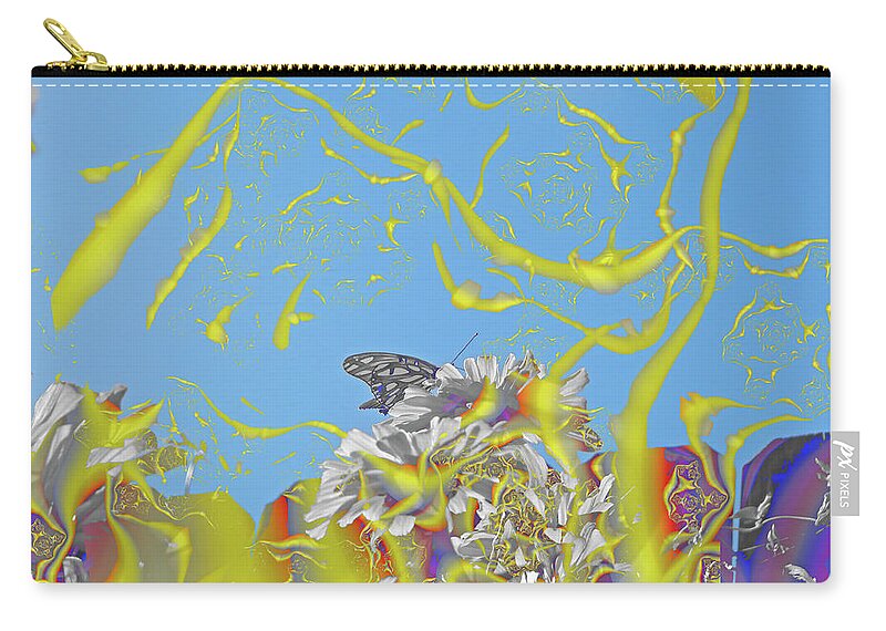 Plastered Yellow and Butterfly Landscape - Zip Pouch