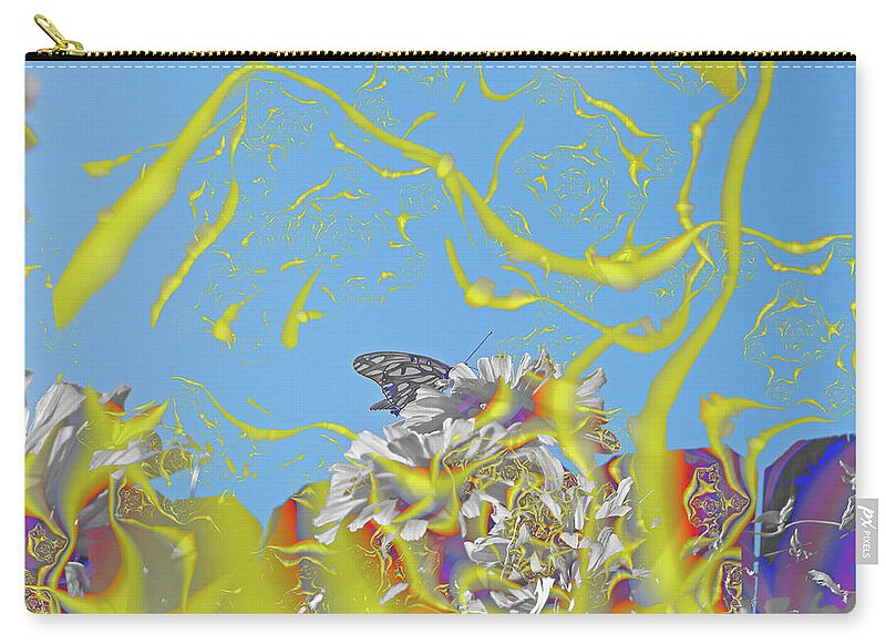 Plastered Yellow and Butterfly Landscape - Zip Pouch