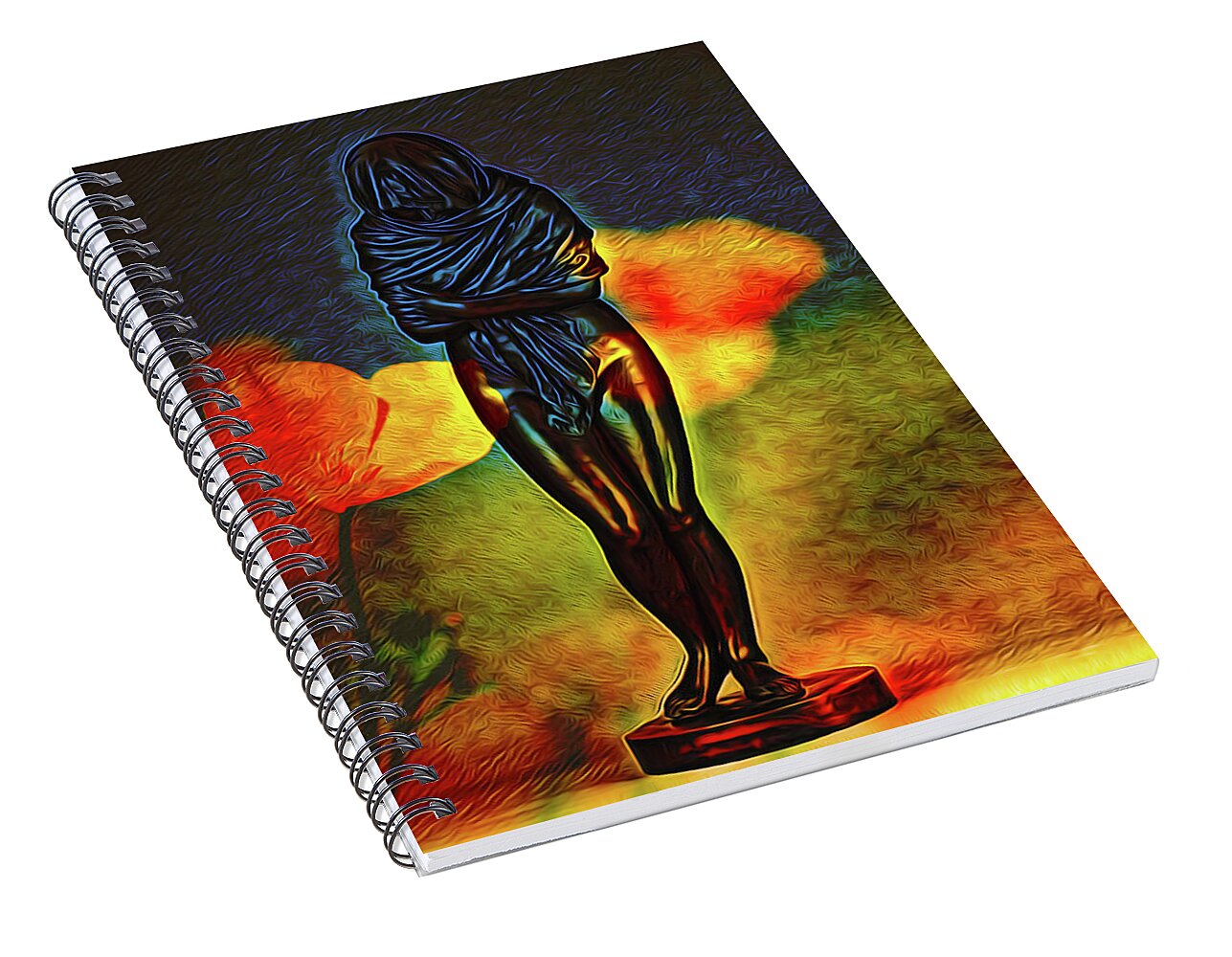 Poppy Flowers and Statue - Spiral Notebook