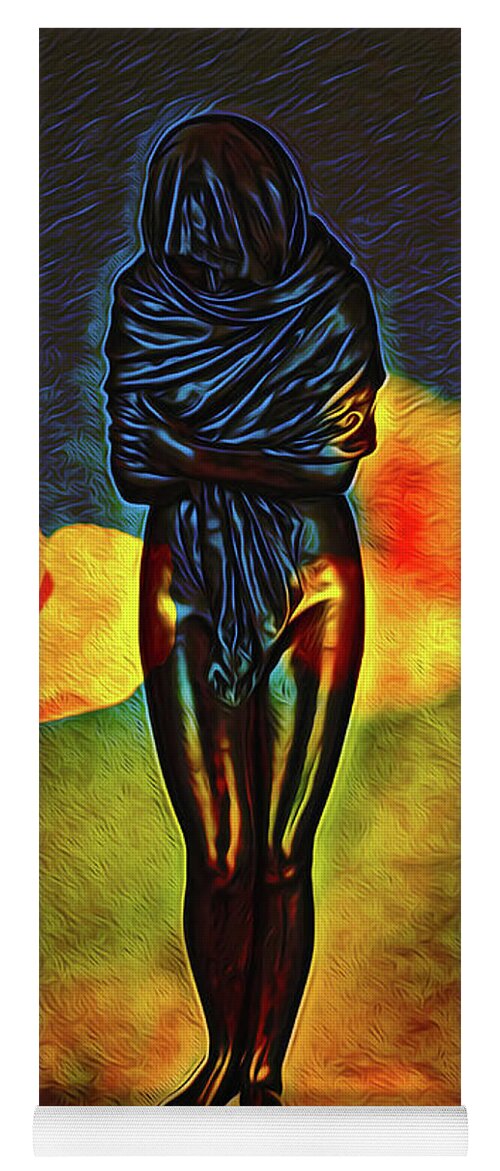 Poppy Flowers and Statue - Yoga Mat