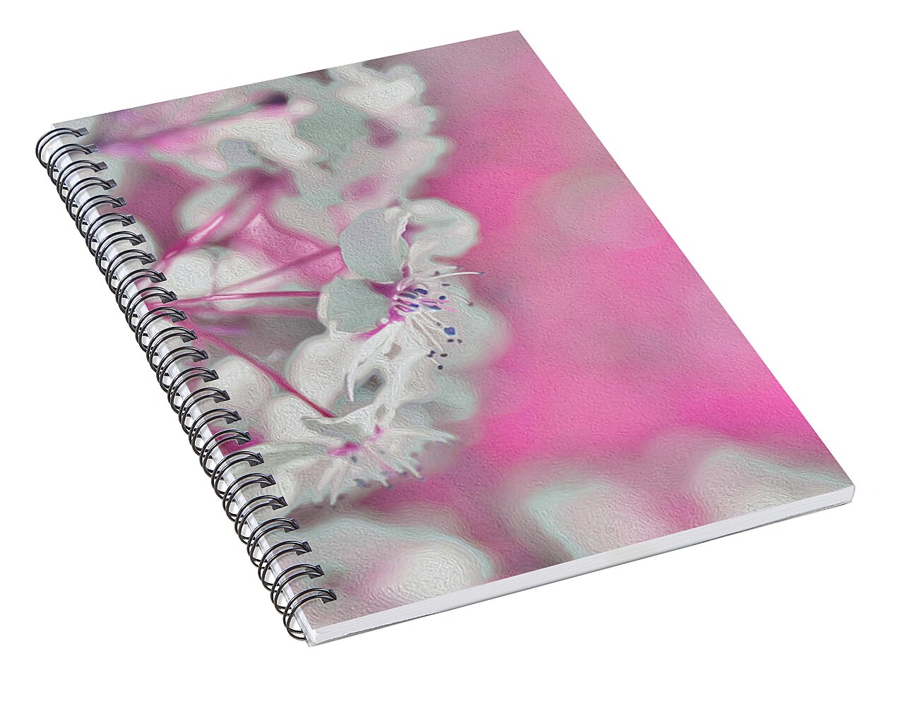 Pretty Pink Backdrop of Flowers  - Spiral Notebook