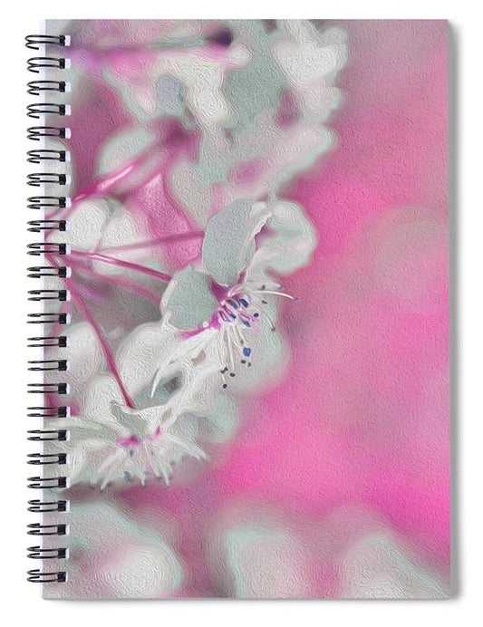 Pretty Pink Backdrop of Flowers  - Spiral Notebook