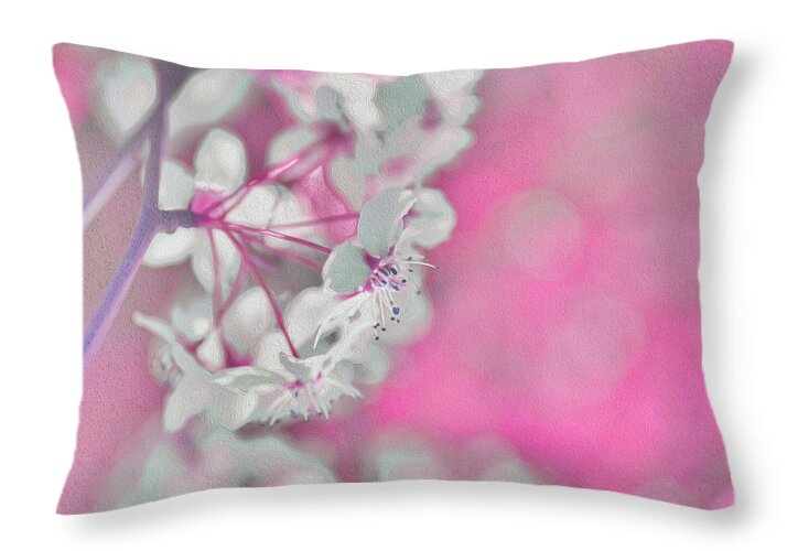 Pretty Pink Backdrop of Flowers  - Throw Pillow