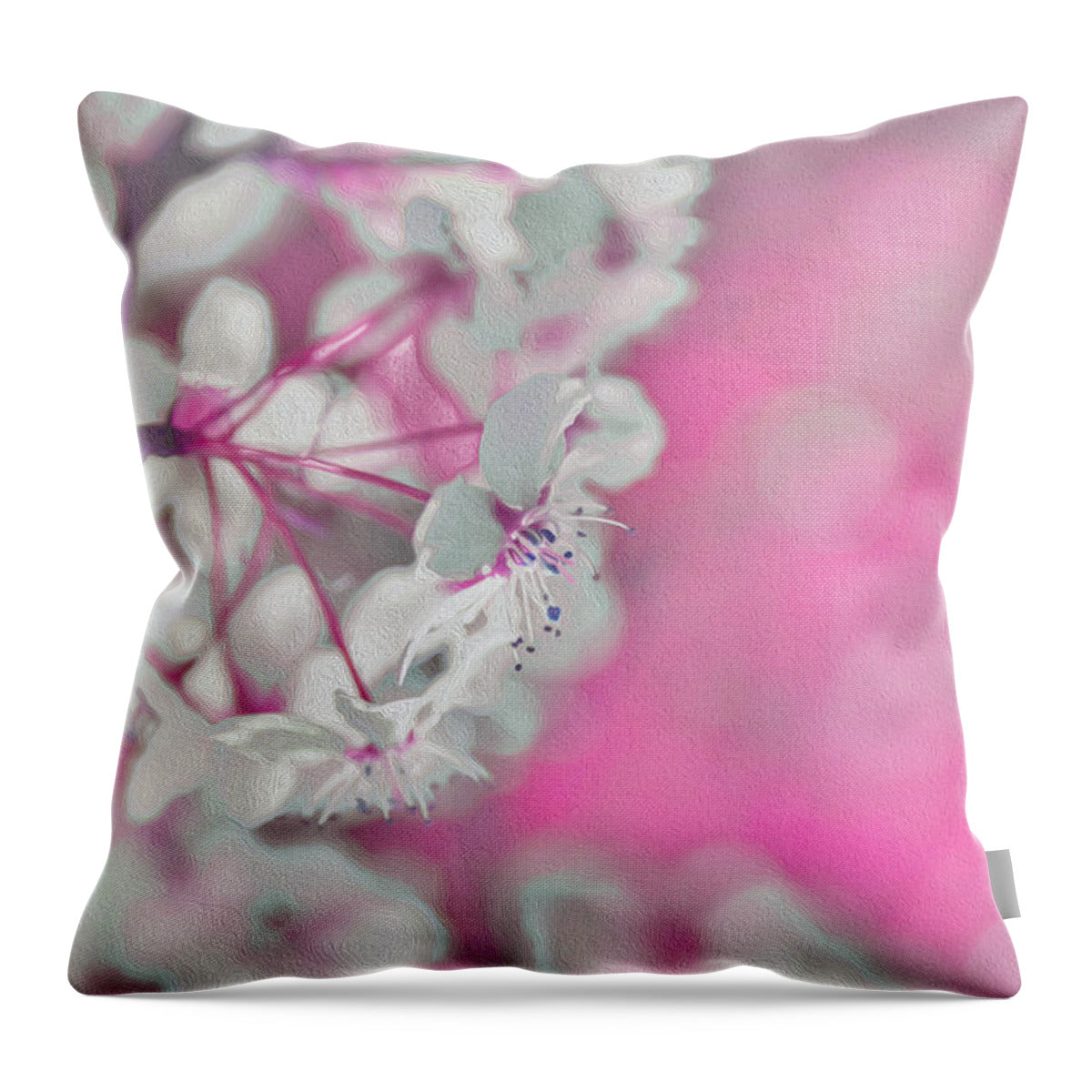 Pretty Pink Backdrop of Flowers  - Throw Pillow