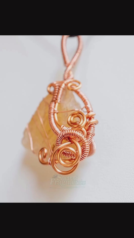 Citrine Quartz Anchor Pendant