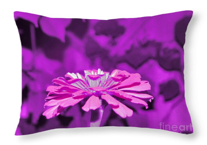 Purple Art Flower - Throw Pillow
