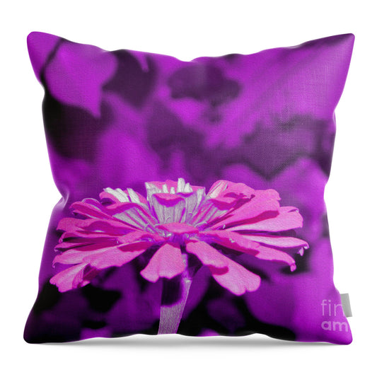 Purple Art Flower - Throw Pillow