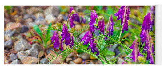 Purple Flowers Landscape Painting - Yoga Mat