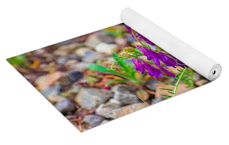 Purple Flowers Landscape Painting - Yoga Mat
