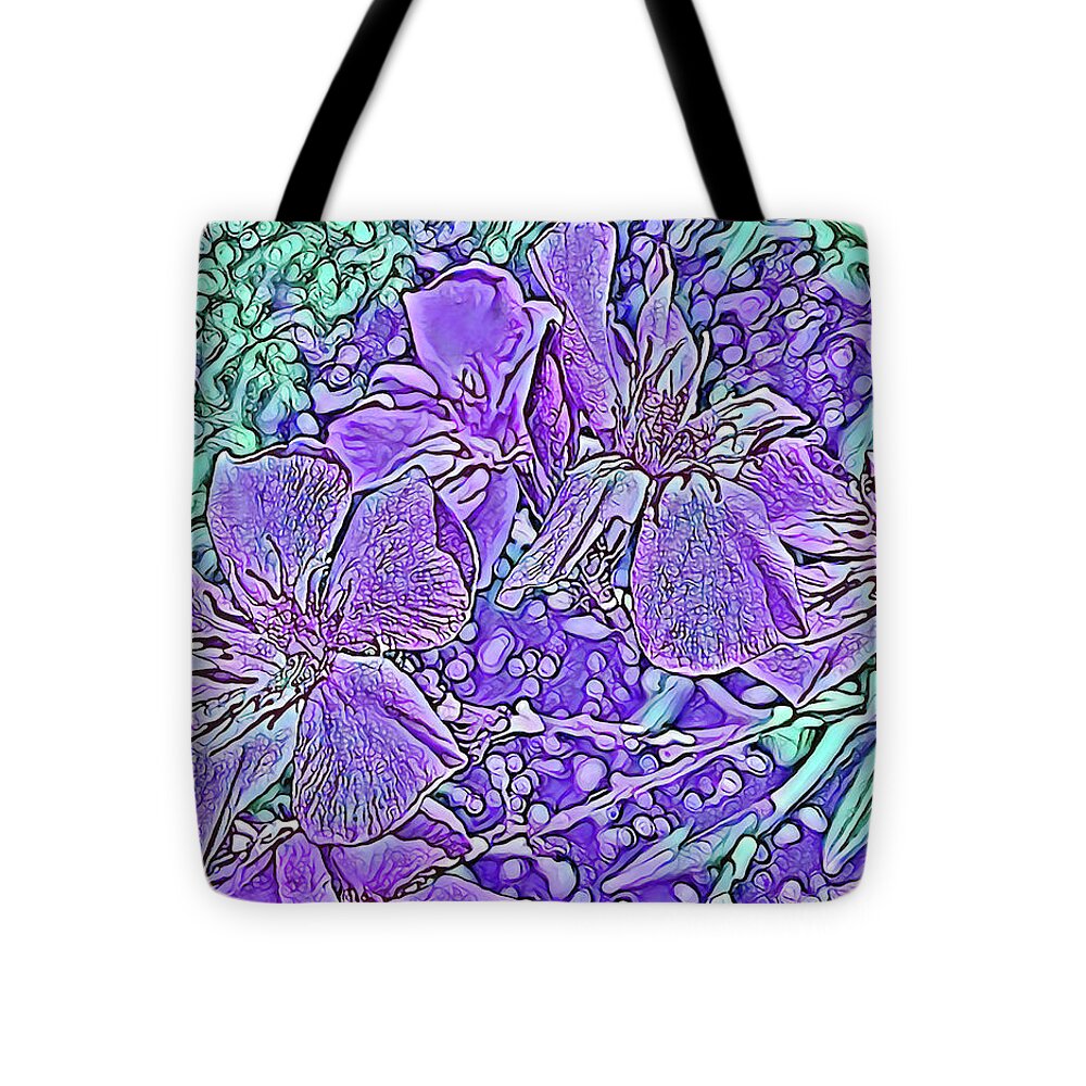 Purple Flowers Textured Art - Tote Bag