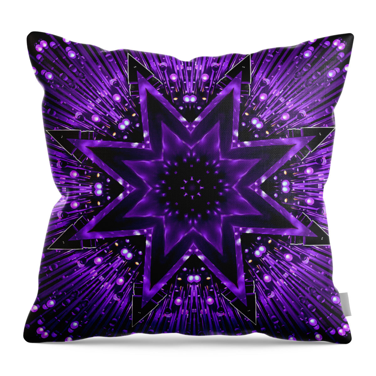 Purple StarsShine Mandala - Throw Pillow