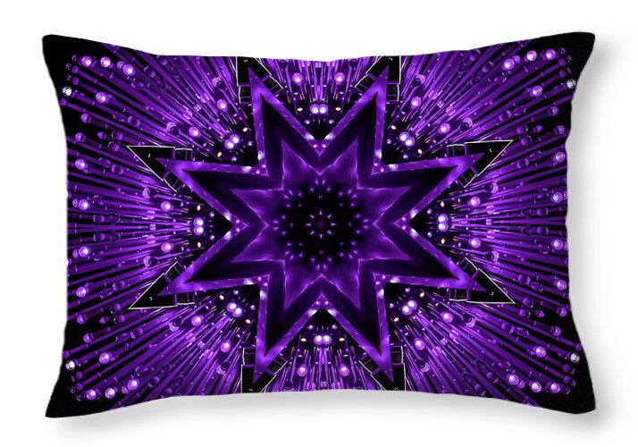 Purple StarsShine Mandala - Throw Pillow