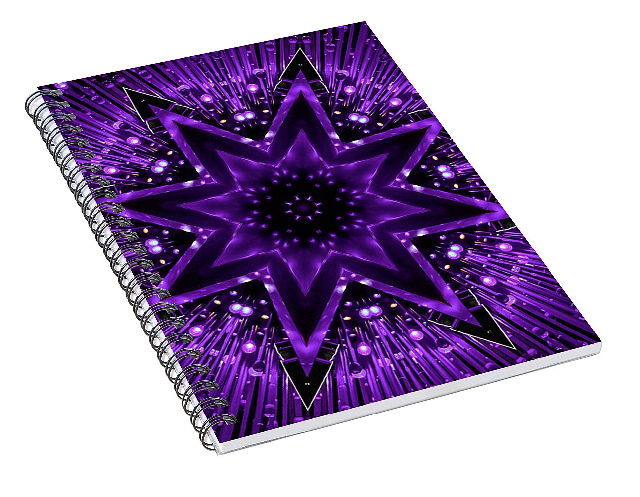 Purple StarsShine Mandala - Spiral Notebook