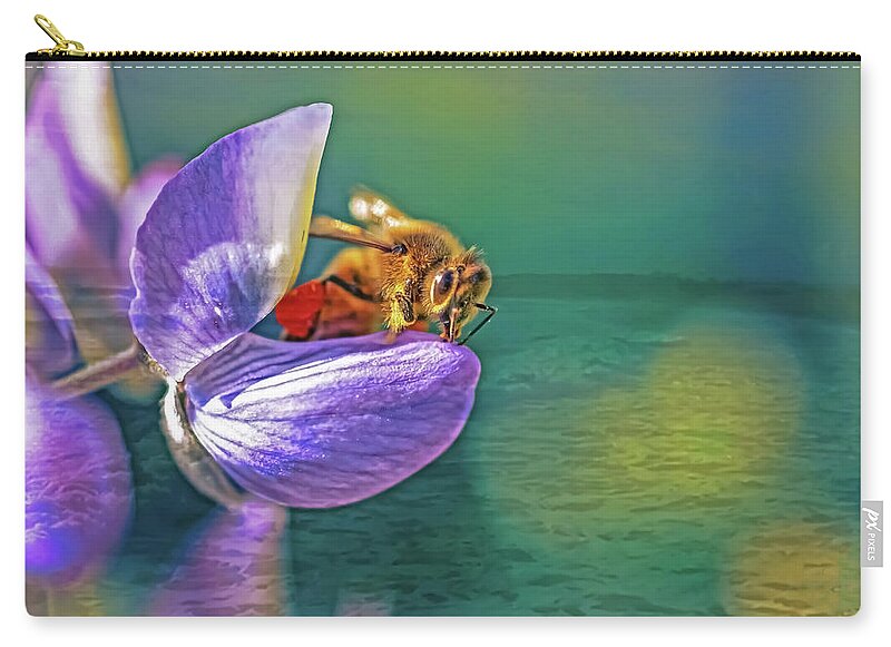 Ready for Lift Off from a Purple Flower - Zip Pouch