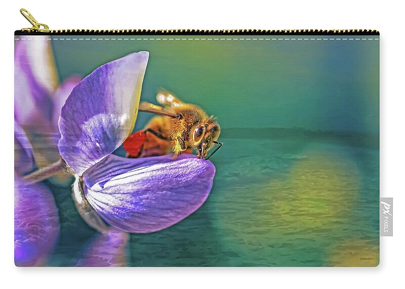 Ready for Lift Off from a Purple Flower - Zip Pouch