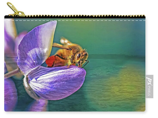 Ready for Lift Off from a Purple Flower - Zip Pouch