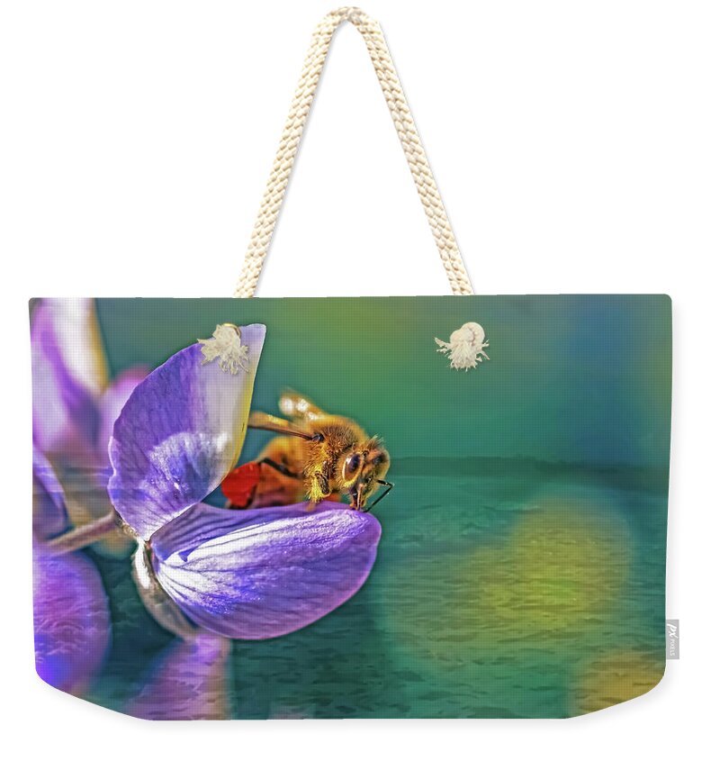 Ready for Lift Off from a Purple Flower - Weekender Tote Bag