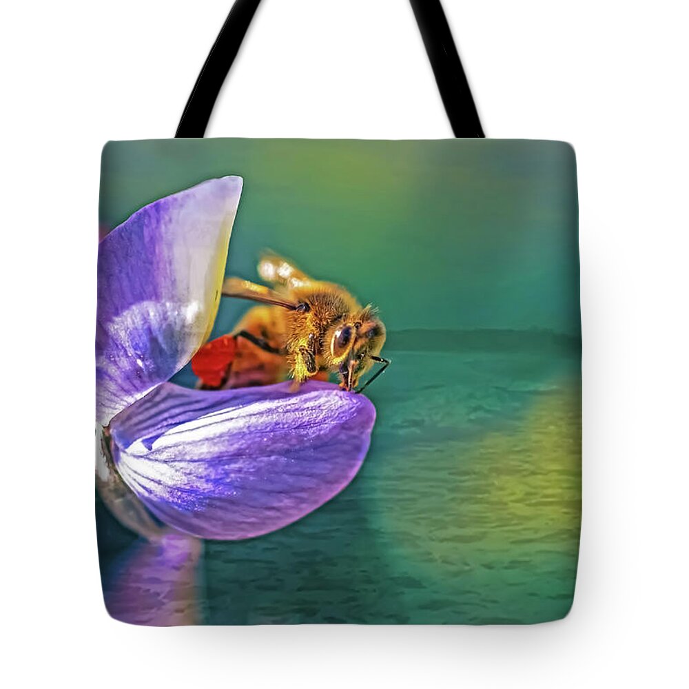 Ready for Lift Off from a Purple Flower - Tote Bag