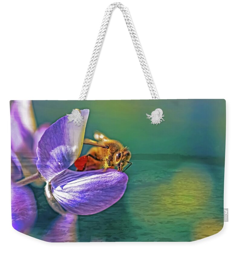 Ready for Lift Off from a Purple Flower - Weekender Tote Bag