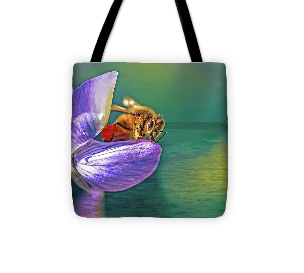 Ready for Lift Off from a Purple Flower - Tote Bag
