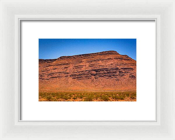 Red Mountains Landscape and Blue Sky  - Framed Print