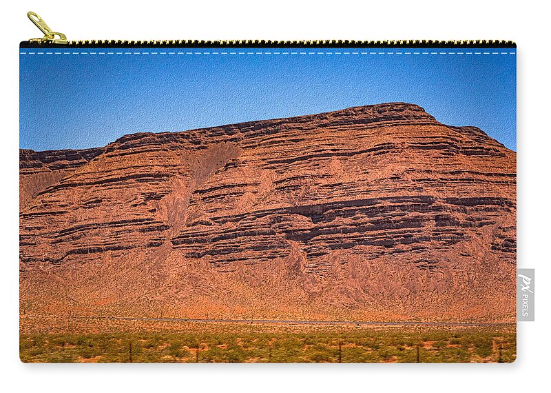 Red Mountains Landscape and Blue Sky  - Zip Pouch