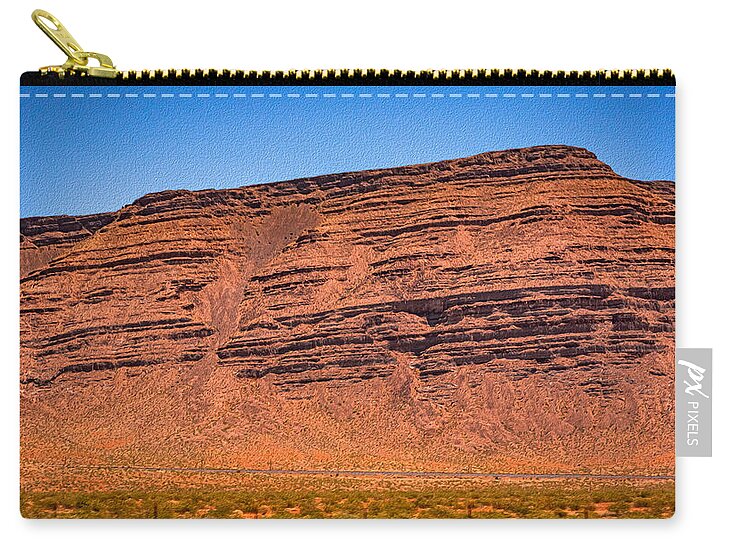 Red Mountains Landscape and Blue Sky  - Zip Pouch