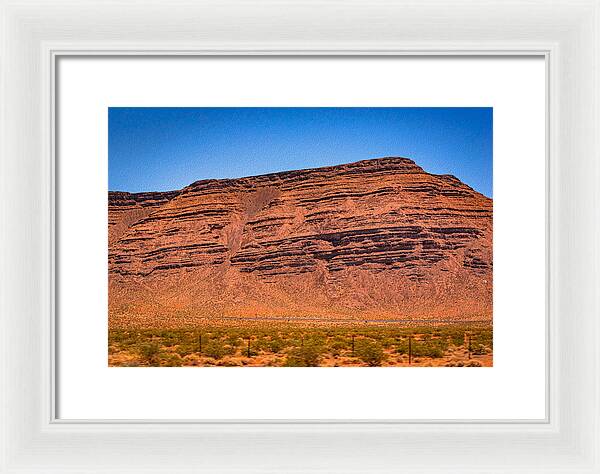 Red Mountains Landscape and Blue Sky  - Framed Print