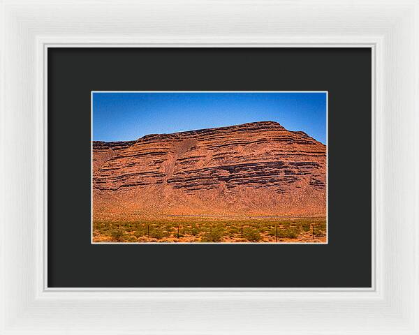 Red Mountains Landscape and Blue Sky  - Framed Print