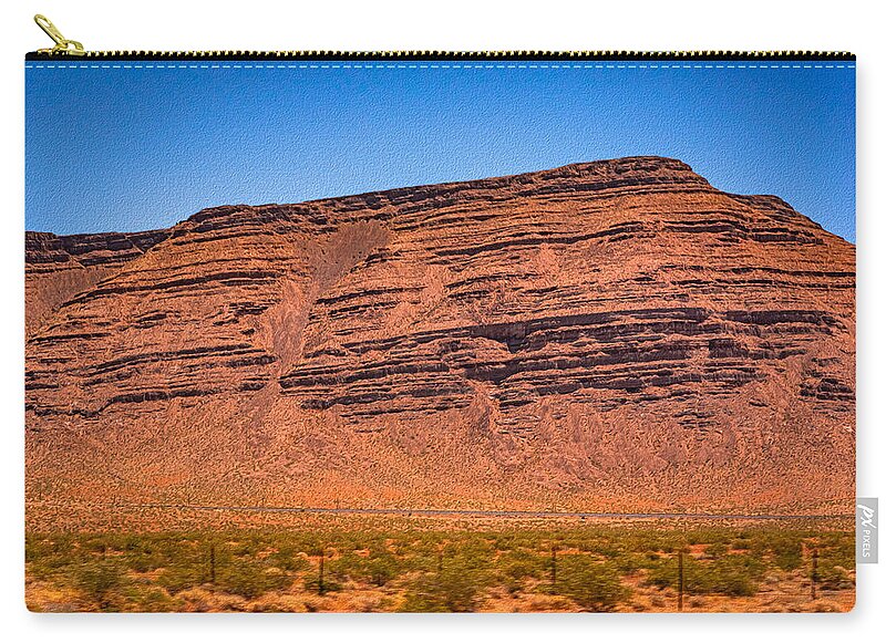 Red Mountains Landscape and Blue Sky  - Zip Pouch