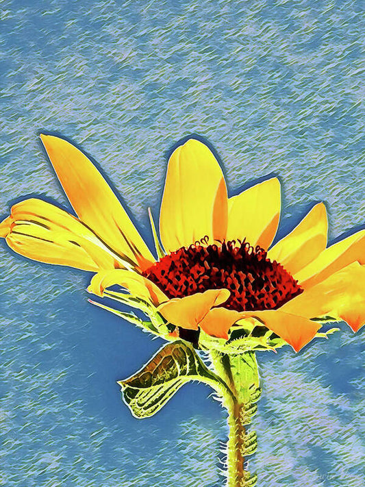 Rising Sun Flower Painting - Art Print