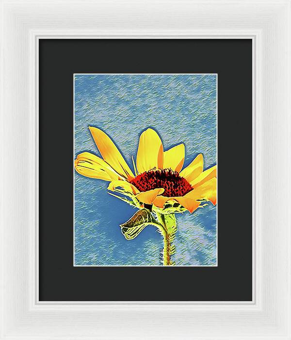 Rising Sun Flower Painting - Framed Print