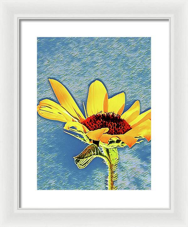 Rising Sun Flower Painting - Framed Print