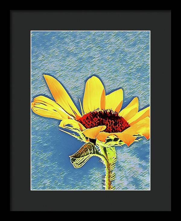Rising Sun Flower Painting - Framed Print