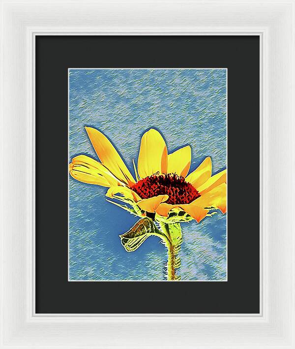 Rising Sun Flower Painting - Framed Print