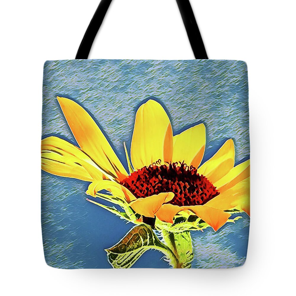 Rising Sun Flower Painting - Tote Bag