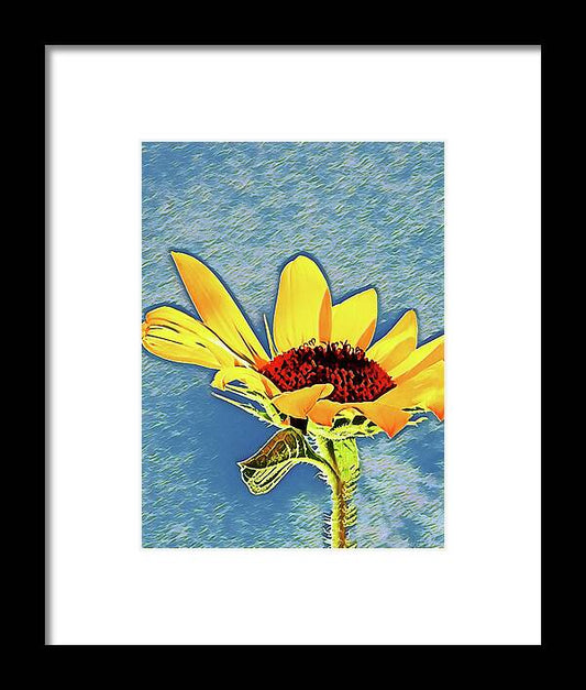 Rising Sun Flower Painting - Framed Print