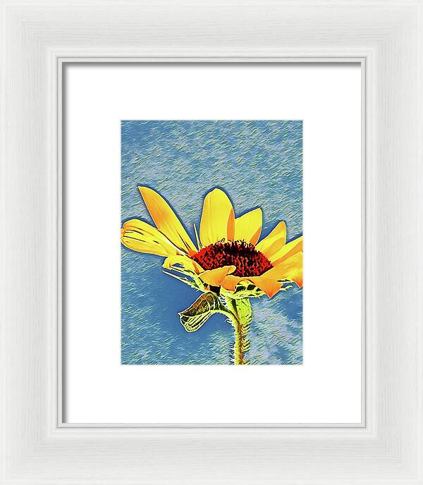Rising Sun Flower Painting - Framed Print