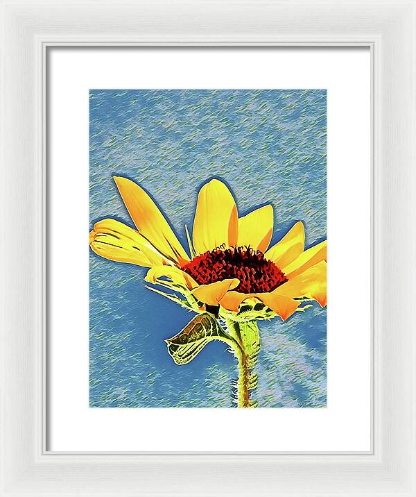 Rising Sun Flower Painting - Framed Print
