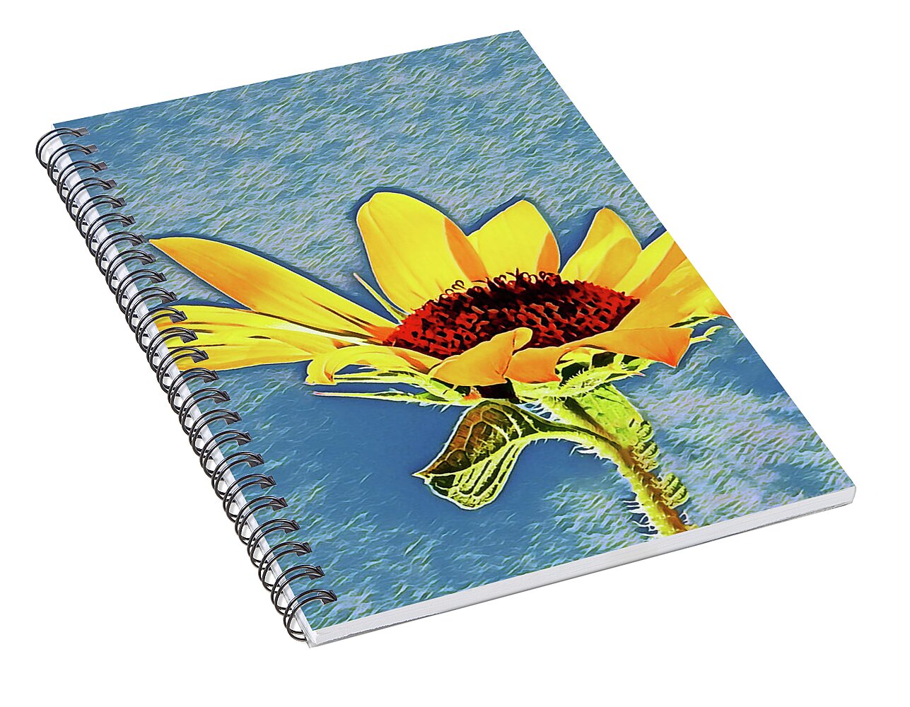 Rising Sun Flower Painting - Spiral Notebook