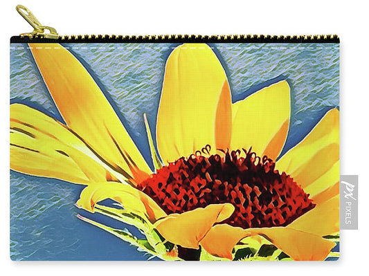 Rising Sun Flower Painting - Zip Pouch