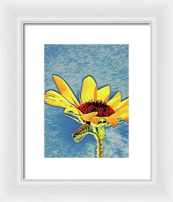 Rising Sun Flower Painting - Framed Print